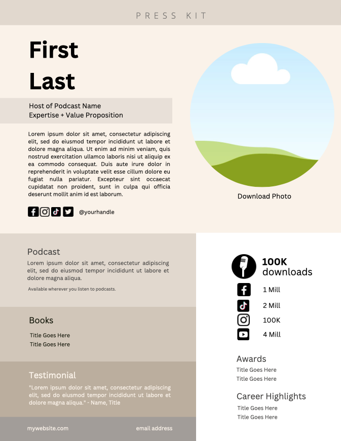 Canva Template | Host Press Kit