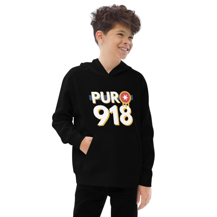 Puro 918 Tulsa Flag Kids fleece hoodie - Image 2