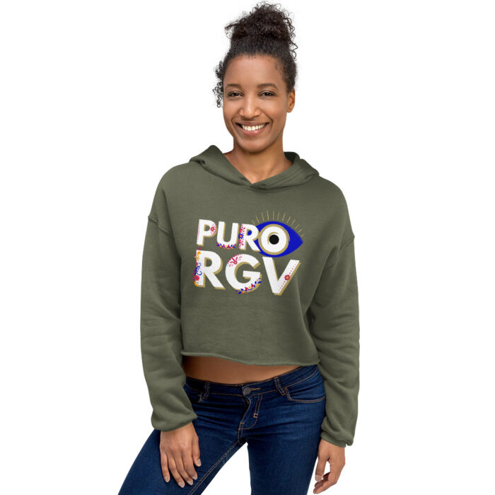 Ojo Flor Puro RGV Crop Hoodie - Image 3