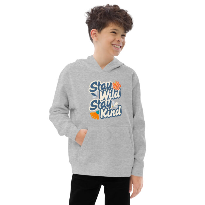 Stay Wild, Stay Kind Kids fleece hoodie - Image 8