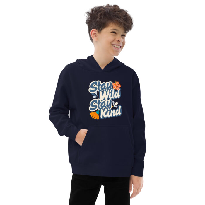 Stay Wild, Stay Kind Kids fleece hoodie - Image 5