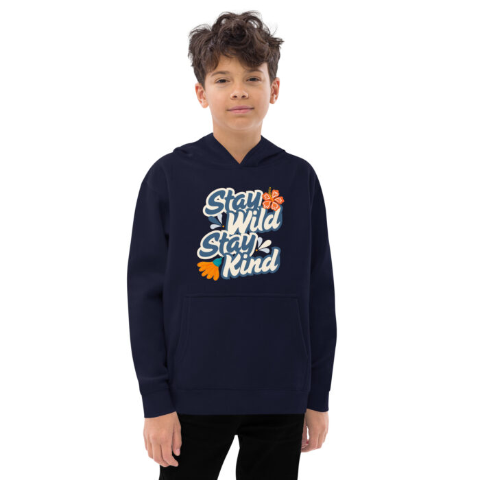 Stay Wild, Stay Kind Kids fleece hoodie - Image 4