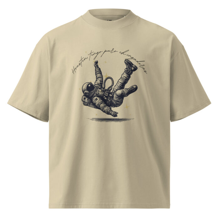 Houston, Tengo Puro Chingaderas Unisex Organic Oversized High Neck T-shirt